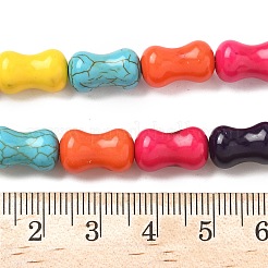 Окрашенные синтетические бирюзовые бусы нити G-B147-A01