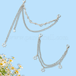 4 шт. 2 стиля двухслойная железная сплавная цепочка для украшения обуви AJEW-GF0011-24