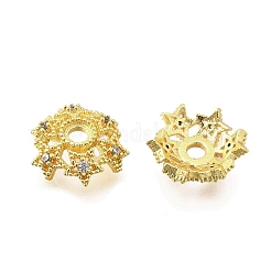 Звездные латунные колпачки с микропаве из кубического циркония KK-K300-05C-G