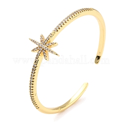 Браслет-манжета со звездами из кубического циркония BJEW-I298-11G