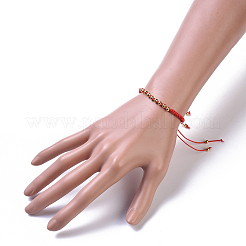 (vente d'usine de fêtes de bijoux) ensembles de bracelets et de bagues en perles tressées avec cordon en nylon réglable&nbsp;SJEW-JS01029-02
