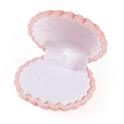 Boîtes de rangement de bijoux en velours en forme de coquille&nbsp;VBOX-TADJ0001-02A