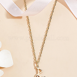 Collier avec pendentif lettre en acier inoxydable 304&nbsp;NJEW-LP0001-39R-G