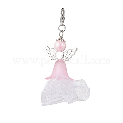 Подвеска в виде ангела из акрила и полиэстера с плиссированной лентой&nbsp;HJEW-JM03540