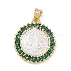Religion Messing Micro Pave Zirkonia Anhänger&nbsp;KK-L268-014G-B