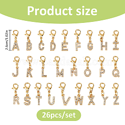 26pcs décorations de pendentif en strass en alliage&nbsp;HJEW-FH00326