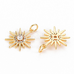 Кулоны солнечного затмения из латуни с прозрачным фианитом и прозрачным фианитом&nbsp;KK-S356-302-NF