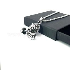 Ожерелья из нержавеющей стали с подвеской в виде льва и гантели для мужчин DQ8738