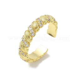 Messing Micro Pave Zirkonia Manschette offene Ringe&nbsp;RJEW-C163-21G
