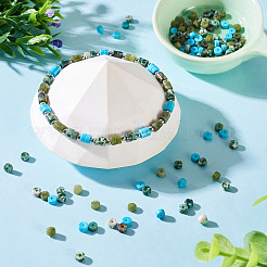 200 stücke 4 arten natürliche grüne spot jaspis & taiwan jade & gefärbt howlith & african türkis (jaspis) perlen&nbsp;G-TA0003-05B