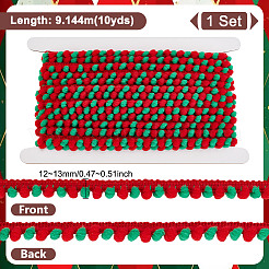 10 Yards Polyester-Pompom-Ballquastenbänder&nbsp;DIY-GA0007-35B