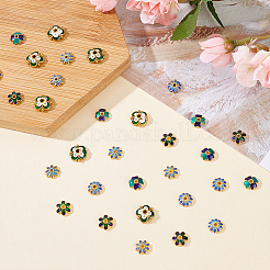 50 шт. 5 стиля многолепестковых колпачков из сплава с эмалью&nbsp;FIND-ME0001-41