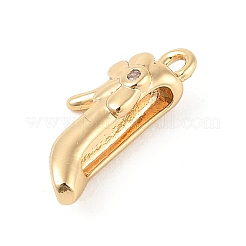 Латунные микропаве прозрачные подвески с фианитом KK-R219-34B-G