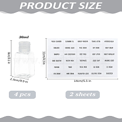 4 шт. 30 мл прозрачные пластиковые флаконы для многократного использования с откидной крышкой&nbsp;AJEW-LP0004-31