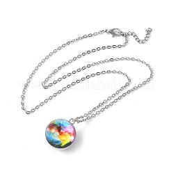 Ожерелья с подвесками в виде космоса из нержавеющей стали 304&nbsp;NJEW-JN05192-01