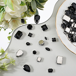 100 шт. 10 стиля лошадиный глаз/капля/квадрат пришитые стразы RGLA-GF0001-15