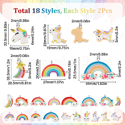 36шт 18 стиля непрозрачные подвески из смолы RESI-SC0002-40