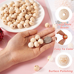 80 шт. 8 стиля необработанные европейские бусины из натурального дерева&nbsp;WOOD-CW0001-04