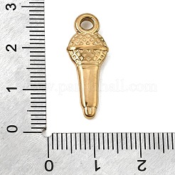 304ステンレスペンダント  マイクチャーム  イオンプレーティング（ip）  18KGP本金メッキ  25x9.5x3.5mm  穴：3mm&nbsp;SA-CBA0563-21G