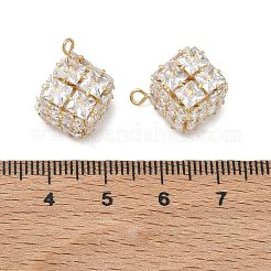 Pendentifs en laiton zircon cubique transparent&nbsp;CU-CBAD360-10G