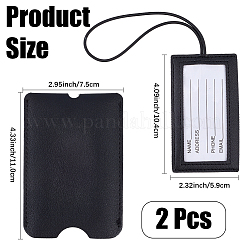 2 шт. выдвижная багажная бирка из искусственной кожи со шнурком&nbsp;AJEW-CL0001-89A