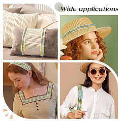 Полиэстеровая лента с узором в виде листьев&nbsp;OCOR-WH0101-156B