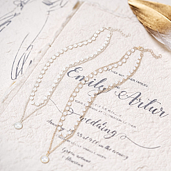 2шт 2 цвета пластиковый искусственный жемчуг подвески двухслойные ожерелья комплект NJEW-AN0001-11