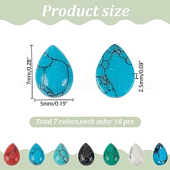 70шт. 7 стиля кабошонов из драгоценных камней&nbsp;G-AR0006-16B