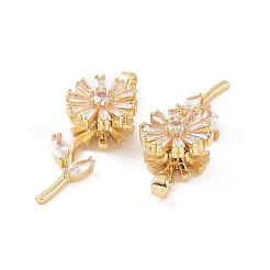Латунные микропаве прозрачные подвески с фианитом&nbsp;KK-E068-VC300