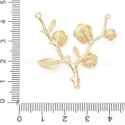 スプリング真鍮ペンダント  花枝のチャーム  18KGP本金メッキ  37x36x5mm  穴：1.2mm&nbsp;KK-G601-06G-05
