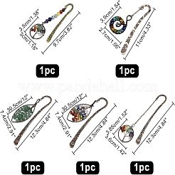 5 pcs 5 marque-pages en laiton de style&nbsp;DIY-NB0006-02