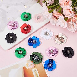 20 шт. 10-цветные аппликации из ПВХ с пайетками в форме цветка DIY-GF0007-07