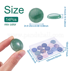 14 шт. 7 стиля кабошонов из натуральных смешанных драгоценных камней G-FW0001-14