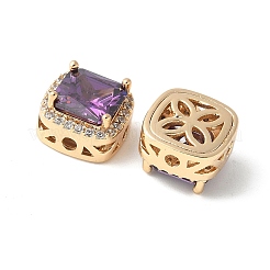 Abalorios de latón con pavé de circonitas&nbsp;KK-A253-20G-05