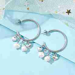 Серьги-полукольца из нержавеющей стали 304 EJEW-JE05590-03