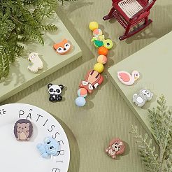 10шт 10 стильные силиконовые бусины SIL-CA0001-27