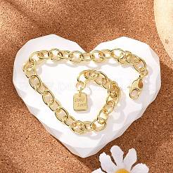 Латунные кабельные цепи браслеты BJEW-H537-11G