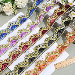 Ruban de dentelle polyester scintillant&nbsp;SRIB-WH20020-049C