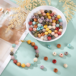 100шт 10 цвета окрашенные бусины из натурального дерева&nbsp;WOOD-OC0002-08