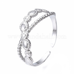 Bague de manchette ouverte croisée en acier inoxydable 304 anti-ternissement&nbsp;RJEW-T023-71P