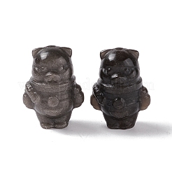 Натуральные серебряные бусины из обсидиана G-G859-13