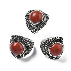 Verstellbare Ringe aus natürlichem rotem Jaspis&nbsp;RJEW-I108-03AS-06