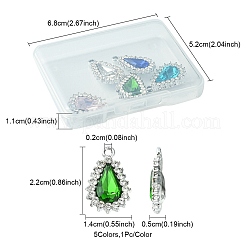 5шт 5 цвета подвески из сплава стекла ALRI-YW0001-15