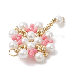 Подвески-цветы из стеклянных бусинок&nbsp;PALLOY-MZ00827-05