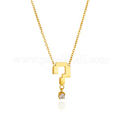 Ожерелья с подвесками из нержавеющей стали 304 с прозрачными кубическими цирконами&nbsp;WG589CA-01