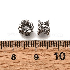 Колпачки для бусин из прозрачного кубического циркония из латуни KK-Z126-14P