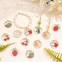 Подвески из сплава эмали 24шт 6 стиля&nbsp;ENAM-NB0001-76-NR