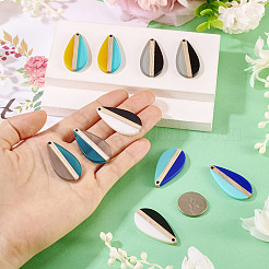 10 шт. подвески из прозрачной и непрозрачной смолы и дерева 5 цветов&nbsp;RESI-TA0004-65