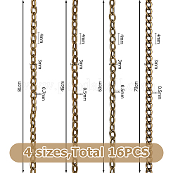 16 шт. 4 стиля железного панцирного/кабельного ожерелья для изготовления&nbsp;MAK-HS0001-02