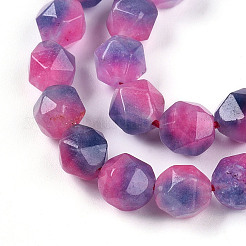 Окрашенные природные белый нефрит бисер пряди G-T139-8mm-45N